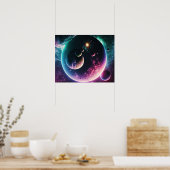 美しい銀河系宇宙宇宙の舞台 ポスター (キッチン)