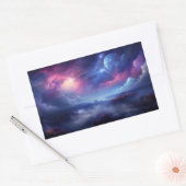 美しい銀河系宇宙宇宙 長方形シール (封筒)