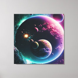 美しい銀河系宇宙惑星天の川 キャンバスプリント