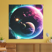 美しい銀河系宇宙惑星天の川 キャンバスプリント (インサイチュ (リビング))