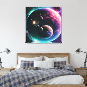 美しい銀河系宇宙惑星天の川 キャンバスプリント (インサイチュ (寝室))