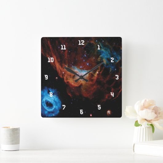 美しい銀河系 スクエア壁時計 (ホーム)