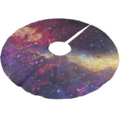 美しい銀河系、星空、星空。 ブラッシュドポリエステルツリースカート (アングル)