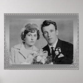 美しい銀縁ど枠のカスタム写真ポスター ポスター