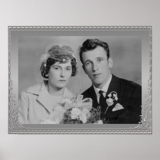 美しい銀縁ど枠のカスタム写真ポスター ポスター (正面)