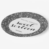 美しい銀製のグリッターの菓子16 ペーパープレート (アングル)