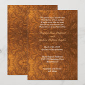 美しい銅のテクスチャが印象的な結婚式 招待状 (正面/裏面)