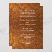 美しい銅のテクスチャが特徴のウェディング 招待状 (正面/裏面)