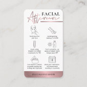 美しい銅バラ金ゴールドロゴフェイシャルアフターケア 名刺 (正面)