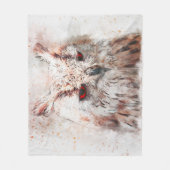 美しい錆のアクセントフクロウのトートバッグ フリースブランケット (正面)