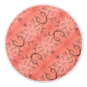 美しい錆びたサンゴフローラハンドル セラミックノブ (正面)