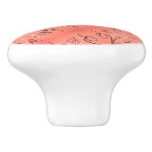 美しい錆びたサンゴフローラハンドル セラミックノブ (側面)