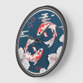 美しい錦鯉の和風♡ ラージ壁時計 (傾斜)