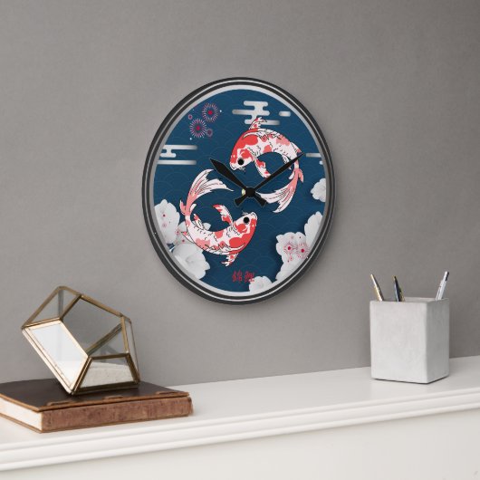 美しい錦鯉の和風♡ ラージ壁時計 (オフィス)