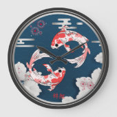 美しい錦鯉の和風♡ ラージ壁時計 (正面)