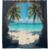 美しい鍵シーンの海ホールのビジョン シャワーカーテン (正面)