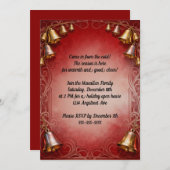 美しい鐘のクリスマス パーティー 招待状 (正面/裏面)