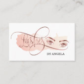 美しい長い睫毛バラ金ゴールドメイクアップアーティスト 名刺 (正面)