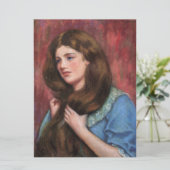 美しい長い茶色の髪の女の子 カード (スタンド正面)