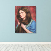 美しい長い茶色の髪の女の子 キャンバスプリント (インサイチュ (ウッドフロア))