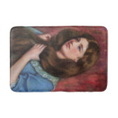 美しい長い茶色の髪の女の子 バスマット (正面)