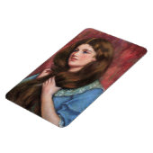 美しい長い茶色の髪の女の子 マグネット (左側)