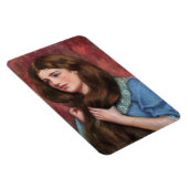 美しい長い茶色の髪の女の子 マグネット (右側)