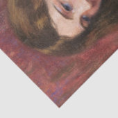 美しい長い茶色の髪の女の子 薄葉紙 (詳細)