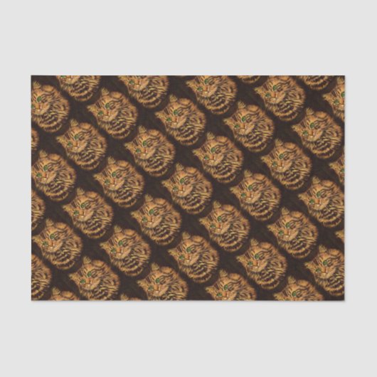 美しい長い髪の虎猫猫のプリント 薄葉紙 (正面)