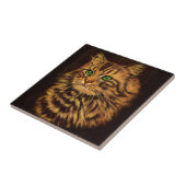 美しい長毛のタビー猫 タイル (側面)