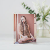 美しい長髪の自然美しい ポストカード (スタンド正面)