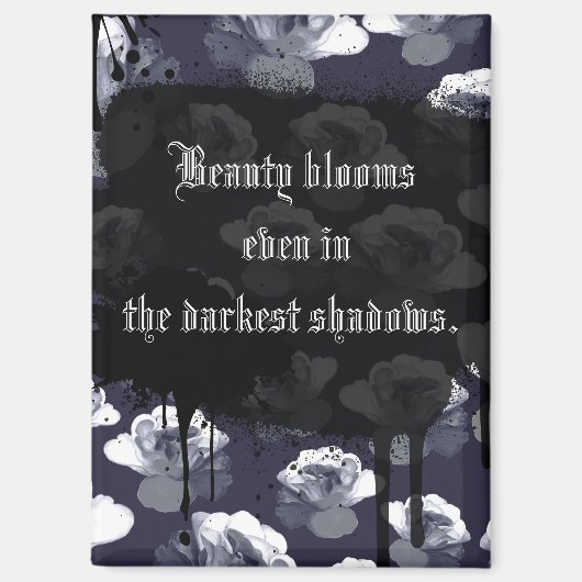 美しい開花の最も暗い影ゴシック色の血液 マグネット (正面)