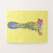 美しい開花オリジナルフラワーイラストレーション ジグソーパズル (横)