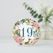 美しい開花フローラサークルテーブル番号カード 招待状 (スタンド正面)