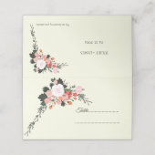 美しい開花フローラ折り畳み座席表 プレイスカード (外部開封)