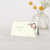 美しい開花フローラ折り畳み座席表 プレイスカード (裏面)