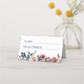 美しい開花フローラ春の結婚式食事の選択 プレイスカード (正面)