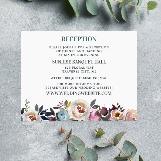 美しい開花フローラ春パステルティール（緑がかった色） エンクロージャーカード