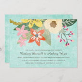 美しい開花リハーサルディナー招待状 招待状 (正面/裏面)