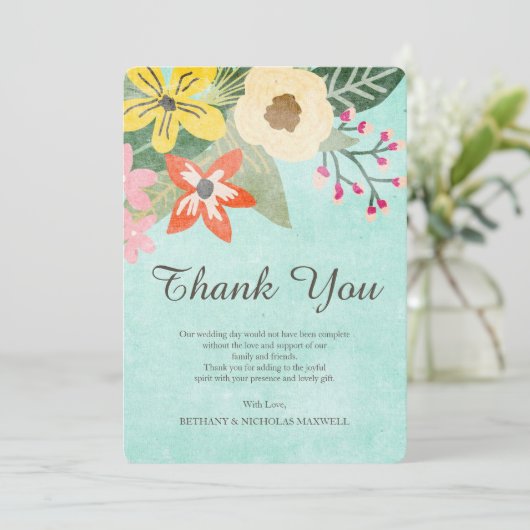 美しい開花写真ありがとうフラットカード サンキューカード (スタンド正面)