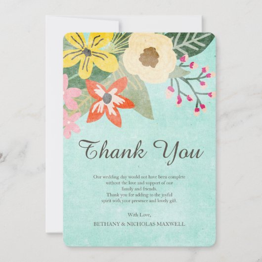 美しい開花写真ありがとうフラットカード サンキューカード (正面)