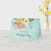 美しい開花母の日のグリーティングカード カード (黄色い花)