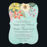 美しい開花水色フローラ結婚ズ/アクア 招待状<br><div class="desc">美しい開花結婚式招待状/アクア。私たちの店でコーディネート項目をチェック！</div>
