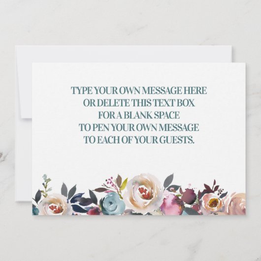 美しい開花結婚のフローラの写真ありがとう サンキューカード (裏面)