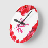 美しい開花花 ラウンド壁時計 (傾斜)