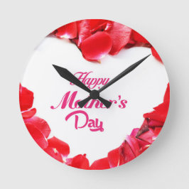 美しい開花花 ラウンド壁時計