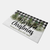 美しい降雪の冬のシーズン水牛のプレイド ドアマット (アングル)