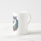 美しい陰陽ドルフィン 陶器コーヒーマグ ボーンチャイナマグカップ (正面右)