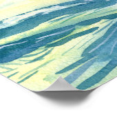 美しい陽光の中の女性サーファー ポスター (角)