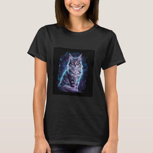 美しい雄大なメインクーンの猫1 Tシャツ (正面)